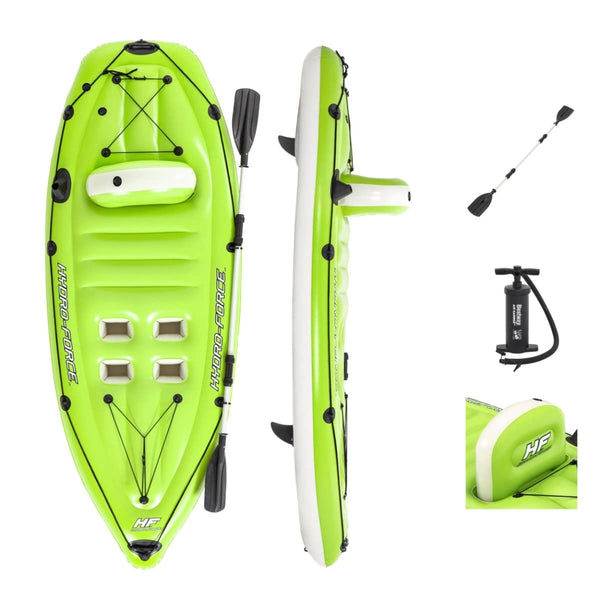 Bestway Hydro-Force Inflatable Kayak | Koracle Inflatable Boat Complete Set For Fishing With Hand Pump, Paddle and Storage Bag, 1 Person Capacity Multiple Styles
