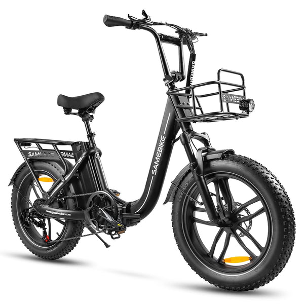 SAMEBIKE Shiman0 7-Speed Foldable Electric Bike for Adults, 20"*2.35 Fat Tire Ebike, Max Range 110KM, Dual Shock Absorber, E-bike for Commuting and Off-Road Adventures
