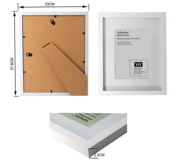 Black 50x70cm Boxed Picture Frames Set of 3 with Mounts for 40x60cm, 70x50cm poster frame with Acid Free mount for 40x60cm photo (Black 3Pack)