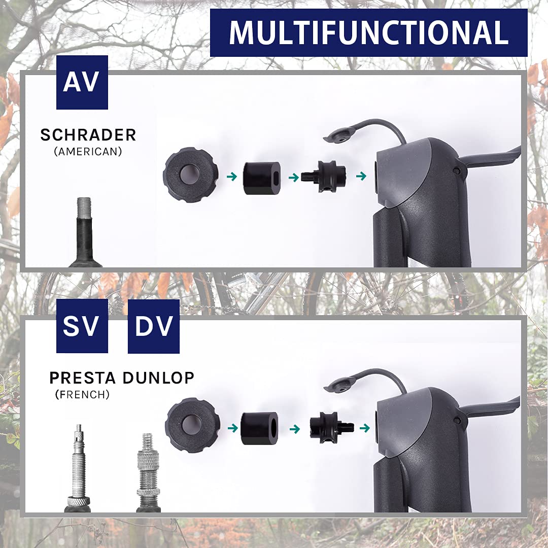 VeloChampion Mini Bicycle Pump with Frame Mount. Portable Alloy Pump For Presta, Schrader and Dunlop Valves. Suitable for All Bikes - Road, Mountain & BMX