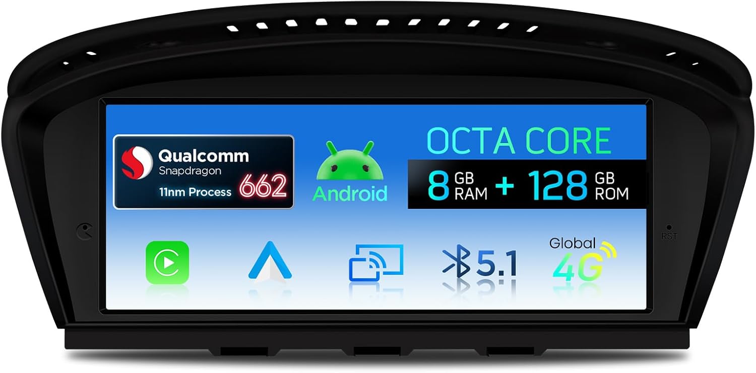 XTRONS 8.8" Car Stereo Android Octa-Core 4+64GB for BMW 3 Series E90 E91 5 Series E60 E61 (2005-2008) w CCC system Touch IPS Screen GPS navigation, w 4G LTE CarAutoPlay Android Auto Support AHD Camera