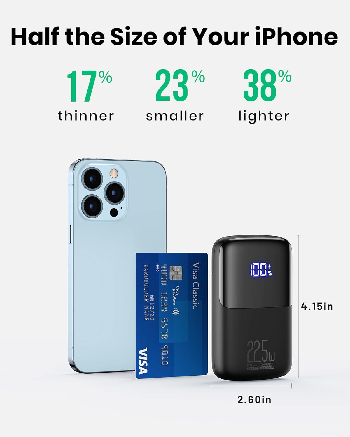 INIU Power Bank, 22.5W Fast Charging 10000mAh Battery Pack USB C Input & Output Portable Charger, PD3.0 QC4.0 Mini Portable Battery Bank for iPhone 16 15 14 13 Pro Max Mini Plus Samsung S22 S21