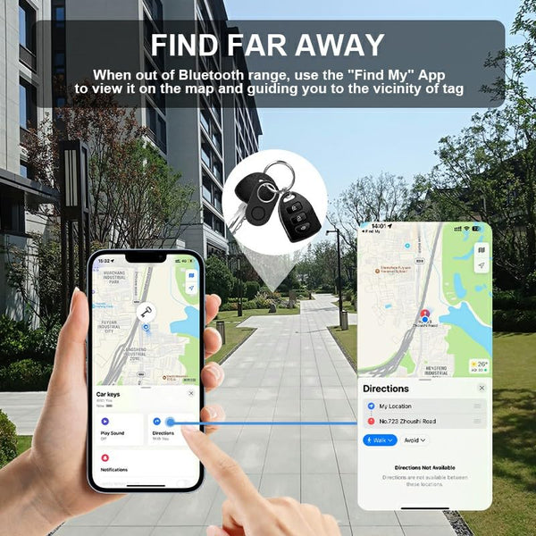 2 Pack GPS Tracker for Vehicles Work with Find My (iOS Only)-No Monthly Fee, IP69 Waterproof,Real-Time GPS Tracking Devices for Kids, Car, Keys,Luggage,Wallets,Dog,Cat,Easily Locate Lost Items(White)