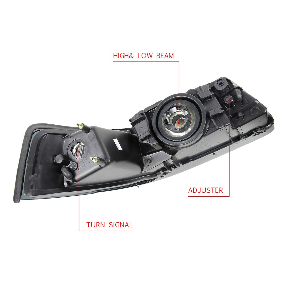 DNA MOTORING HL-OH-FM99-BK-CL1 Black Housing Headlights Replacement Compatible with 99-04 Ford Mustang