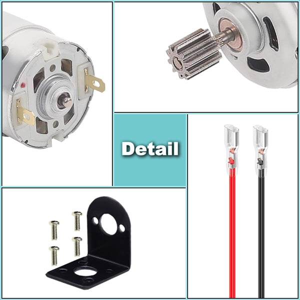 2 Pcs 545 Micro Motor DC 3.7-7.4 V 23500 RPM Long Shaft High Torque Gear RC Power Wheel Mini/Small Motor with Spring Wire, for RC Toy Car/Robot/Mini Fan/Electric Drill/UAV/DIY/Test