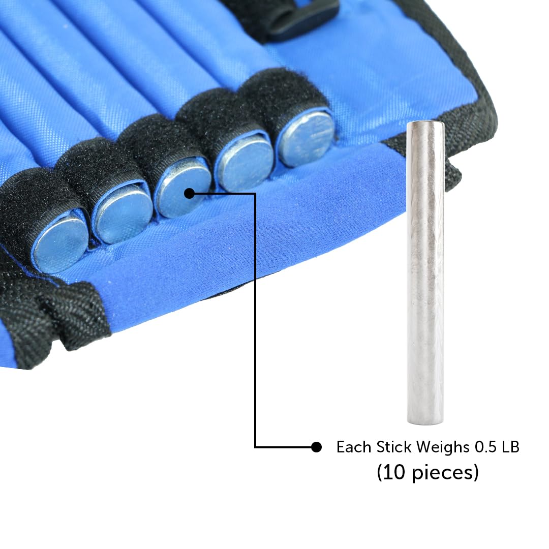 GYMENIST Pair Of Ankle Weights Can Be Adjusted Up To 5 LB Each SET OF 2 x Weight Wraps (Total 10-LB)