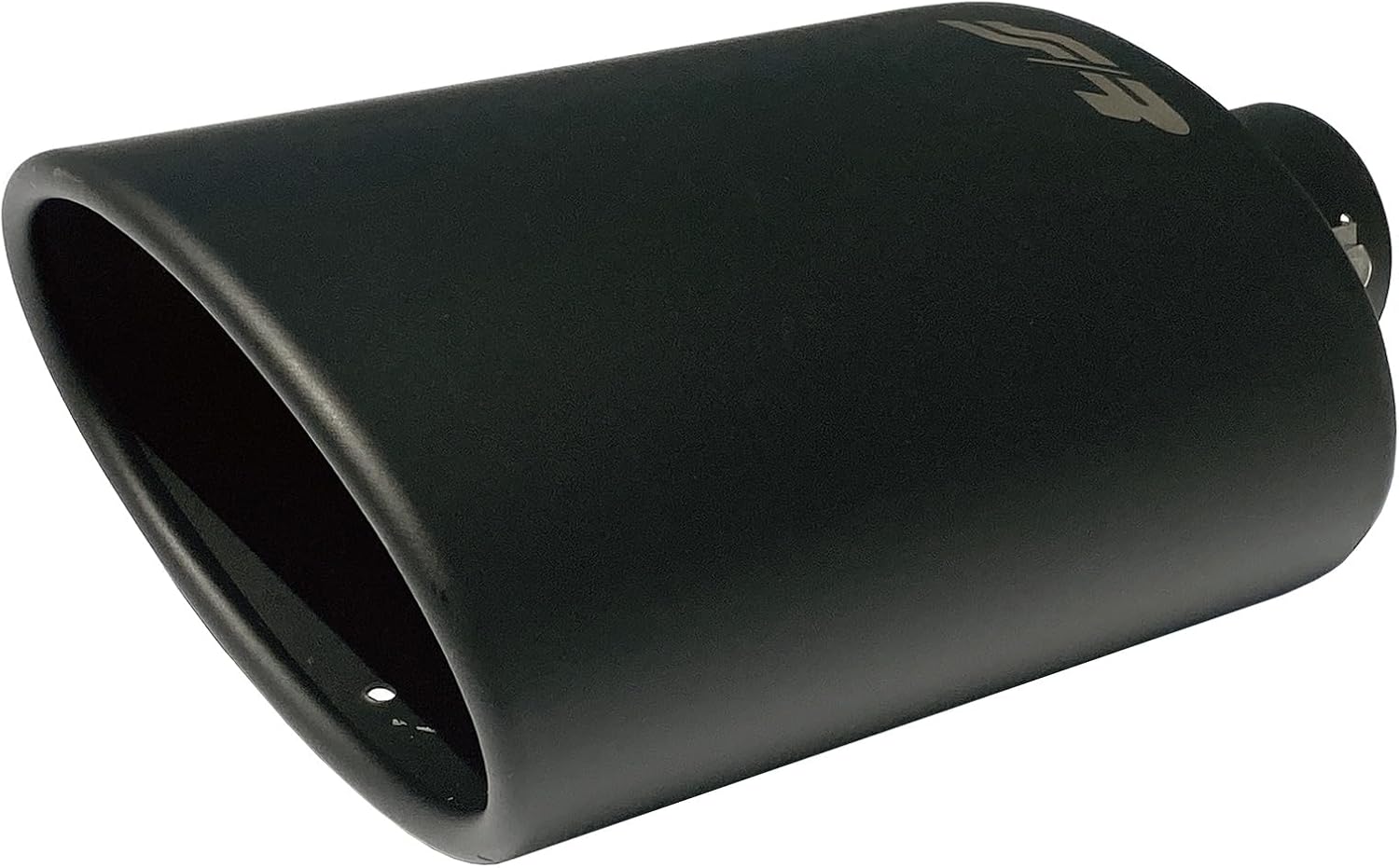 SIMONI RACING TRX/33 Universal Exhaust Muffler, Oval Single Inclined Outlet, Stainless Steel, Black