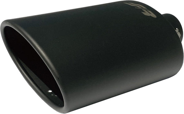 SIMONI RACING TRX/33 Universal Exhaust Muffler, Oval Single Inclined Outlet, Stainless Steel, Black