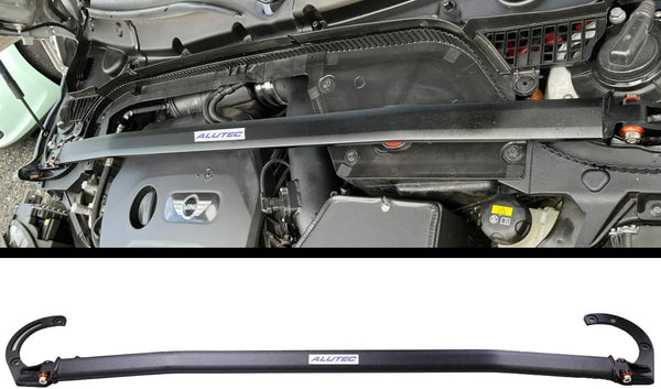 Front upper aluminum strut tower bar brace compatible with 2014-up Cooper F56 S Model