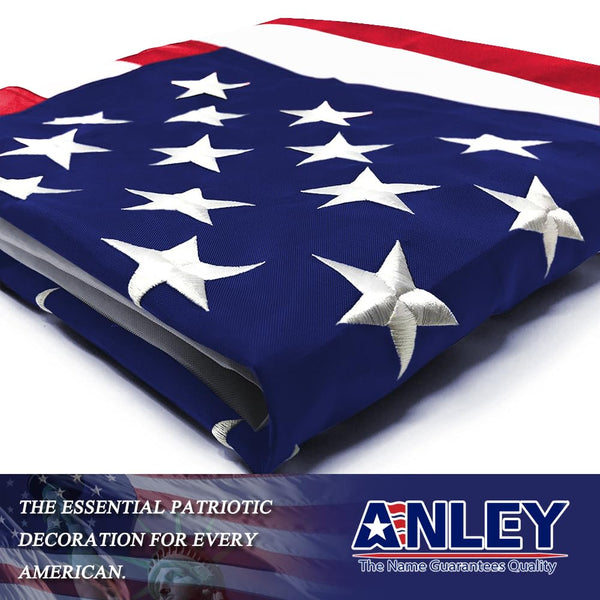 ANLEY EverStrong Series American US Flag 6x10 Foot Heavy Duty Nylon - Embroidered Stars and Sewn Stripes - 4 Rows of Lock Stitching - USA Banner Flags