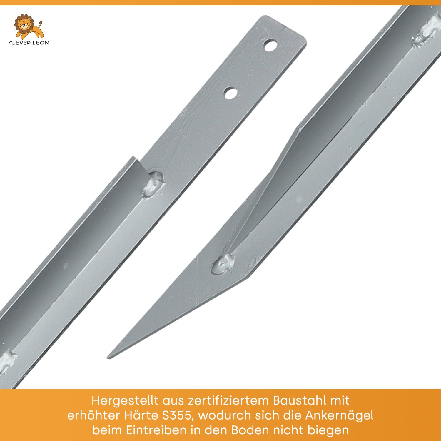 Clever Leon Pack of 4 Ground Anchors for Swing, Anchor Outdoor Swing, Ground Anchor for Rose Arch, Playhouse, Play Tower, Secure Anchor for Garden