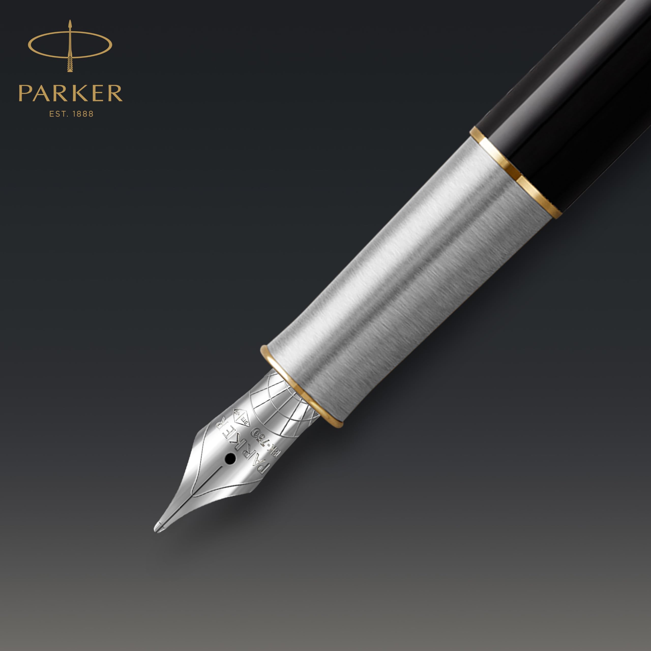 Parker Sonnet Ballpoint Pen | Stainless Steel with Gold Trim | Medium Point | Handwriting Pens & Stationery Supplies | Black Ink | Gift Box