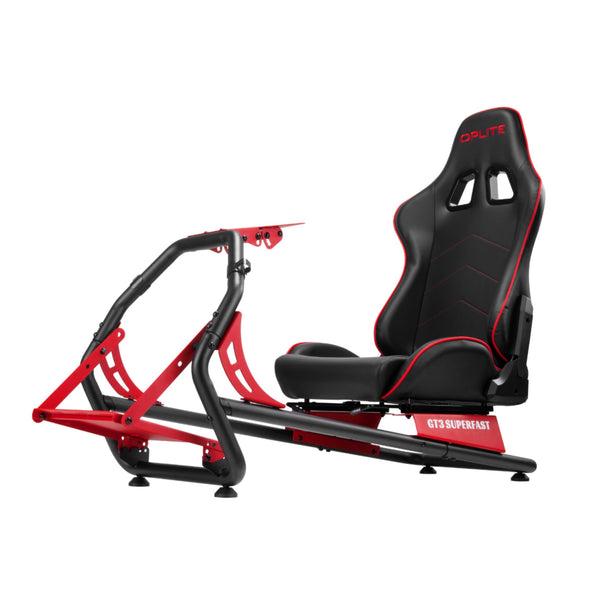 OPLITE GT3 SUPERFAST Simulator Cockpit Racing Sim Bucket Seat and Chassis Frame for Logitech and Thrustmaster Steering Wheel Pedals & Screen