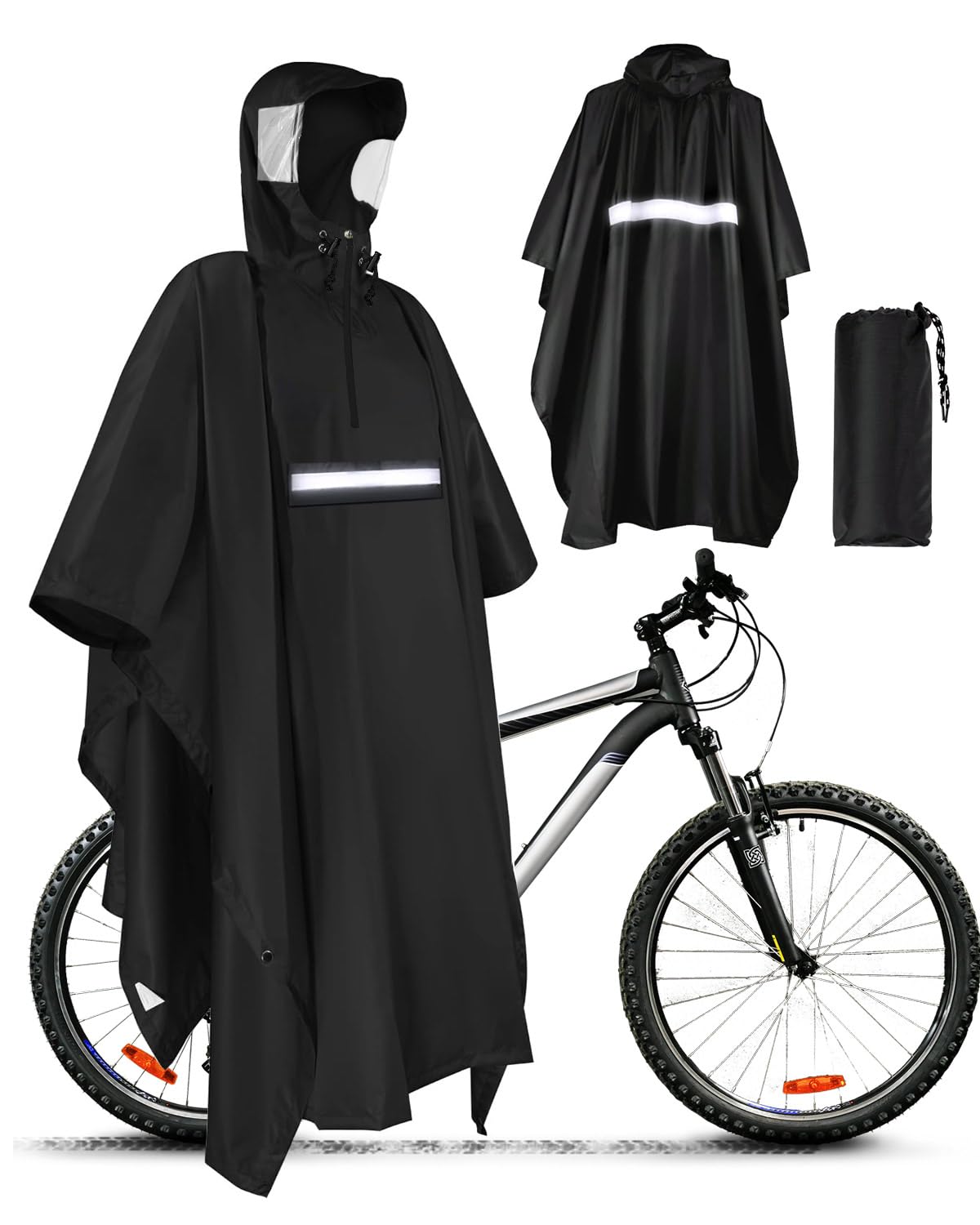 Victoper Waterproof Poncho Adult, Reusable Rain Poncho Adult Waterproof Poncho Waterproof Adult Lightweight Waterproof Raincoat for Outdoor Hiking Camping Cycling Traveling