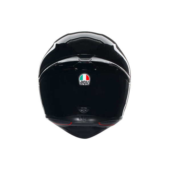 AGV - Helmet K1 S E2206, Full-face Motorbike Helmet, ECE, for Men, Racing Style with Spoiler, Air Intakes and Scratch Resistant Visor, 190° Field of View, with Intercom Ready, Black
