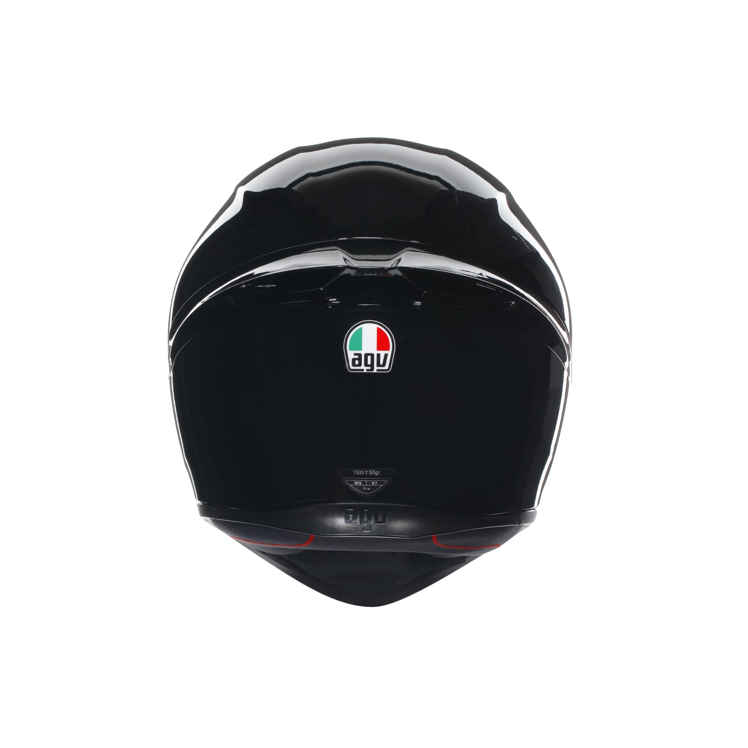 AGV - Helmet K1 S E2206, Full-face Motorbike Helmet, ECE, for Men, Racing Style with Spoiler, Air Intakes and Scratch Resistant Visor, 190° Field of View, with Intercom Ready, Black