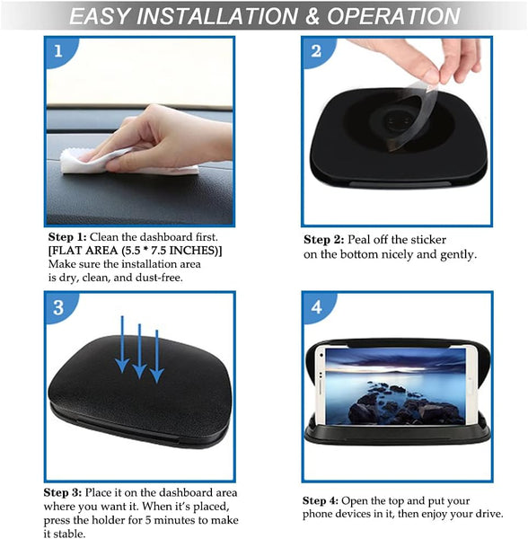 Mancro Car Phone Holder Cradles, Universal Mobile Phone Car Mount Dashboard Holder Fit for 3 to 6.8 inch Devices Compatible for iPhone, Samsung S22, S21, Huawei, GPS Devices