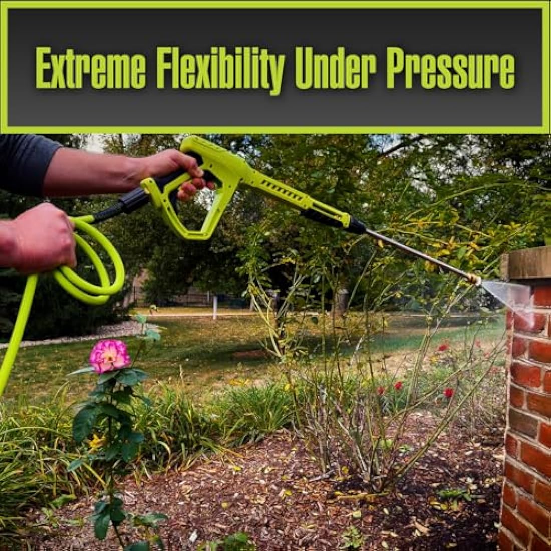 Flexzilla HFZPW426050Q-E 4200 PSI, 50' Pressure Washer Hose, Green, 3/8 in. x 50 ft