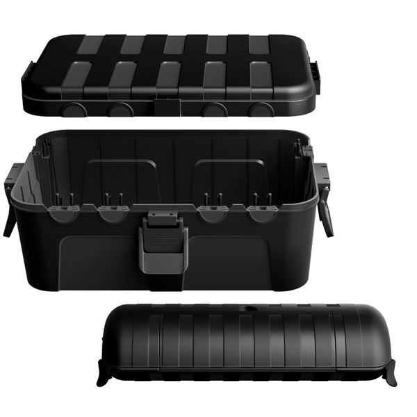 RESTMO Extra Large Waterproof Electrical Box, IP54 Weatherproof Outdoor Outlet Cover, Protect Outlet, Plug, Timer, Power Strip (Not Included), Holiday Light Decoration, 32 x 22 x 13 cm, Black