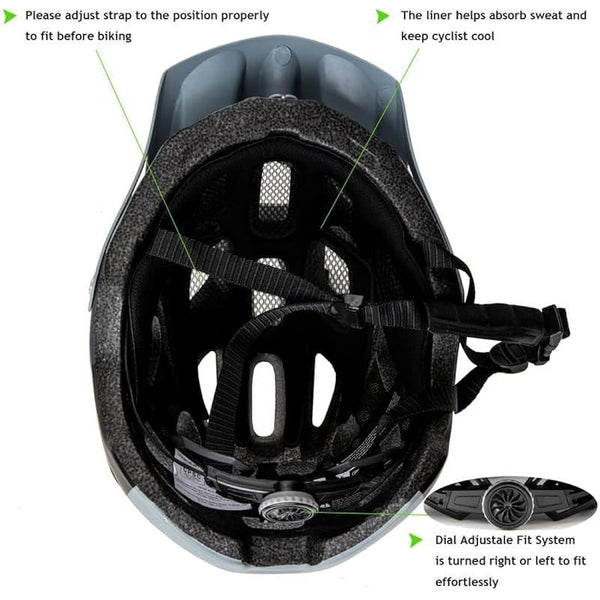 Exclusky Mountain Bike Helmet, MTB Helmet Adult Lightweight Breathable Mens Bike Helmet Cycling Mountain & Road Bicycle Helmets for Men Women