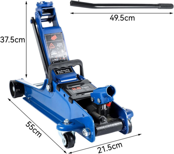 Holdfiturn Hydraulic Low Profile Floor Jack 2.5 Ton Heavy Duty Trolley Jack Hydraulic Car Jack Lift Garage for Car Van Truck Trailer Auto Repairing