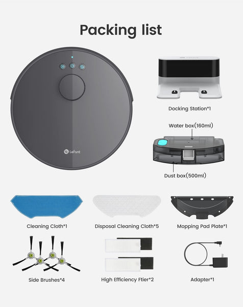 Lefant M210P Robot Vacuum Cleaner, Featured Carpet Cleaner Small Robot 7.8cm Thin 28cm DIA, Robotic Vacuum Alexa Voice Control Self-Charging Ideal for Pet Hair Hard Floor and Carpet