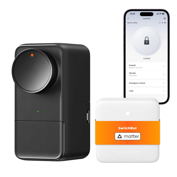 SwitchBot WiFi Smart Lock Pro with Touchscreen Keypad, Fingerprint Door Lock, Smart Door Lock, Fits Your Existing Euro Profile Cylinder, IP65 Weatherproof, Supports Matter, Alexa, Google, IFTTT