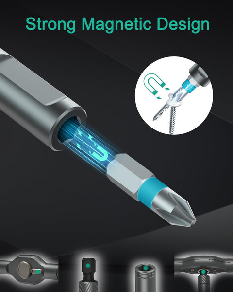 ORIA 24 in 1 Magnetic Ratchet Screwdriver Set with S2 Steel Bits & Detachable T-Handle, Portable Tool Kit in Case for Home DIY, Computer, Electronics Repair, Furniture