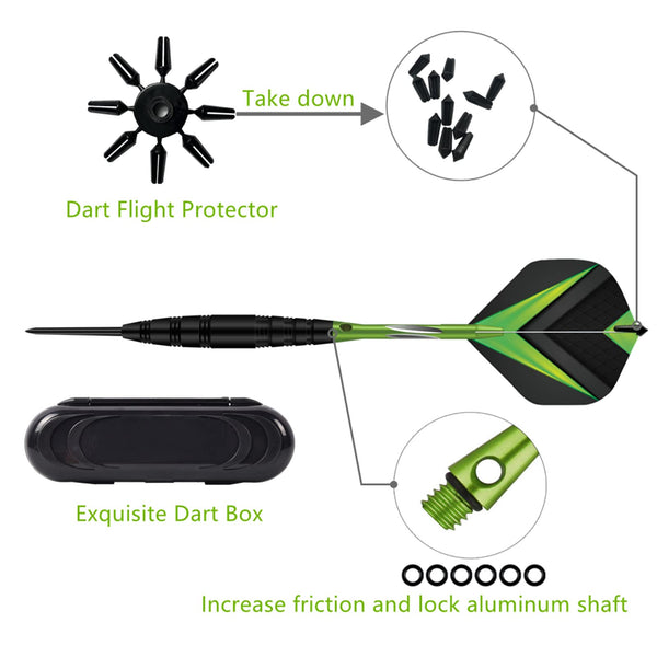 Steel Tip Darts Set,3 Pack Professional Dart with Aluminum Shafts and Darts Case