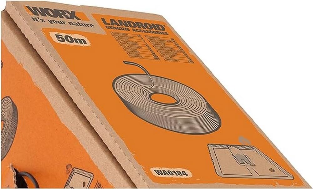 WORX WA0184 Boundary Wire for Landroid Robotic Lawnmower - 50 m Sturdy Boundary Cable for Limiting the Mowing Area - Neat Mowing - Ideal Accessory for