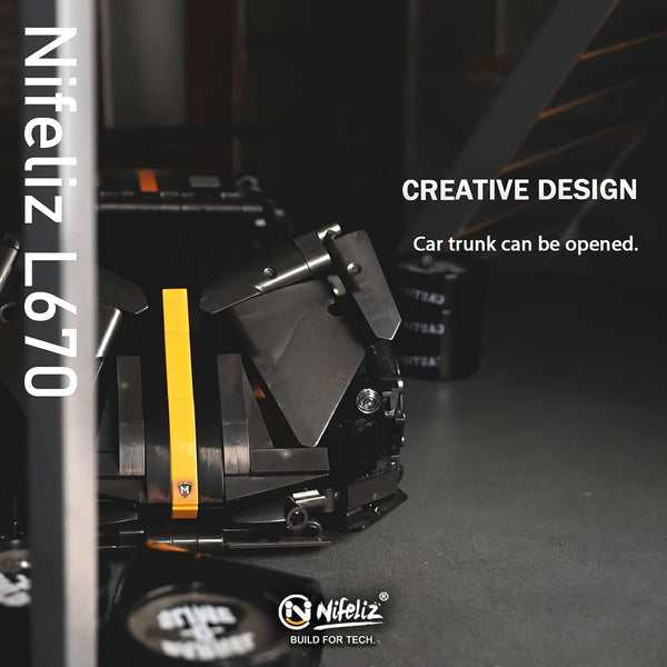 L670 Sports Car MOC Building Blocks, Adult Collectible Model Set, 1:14 Scale Construction Toy (1337 Pcs)