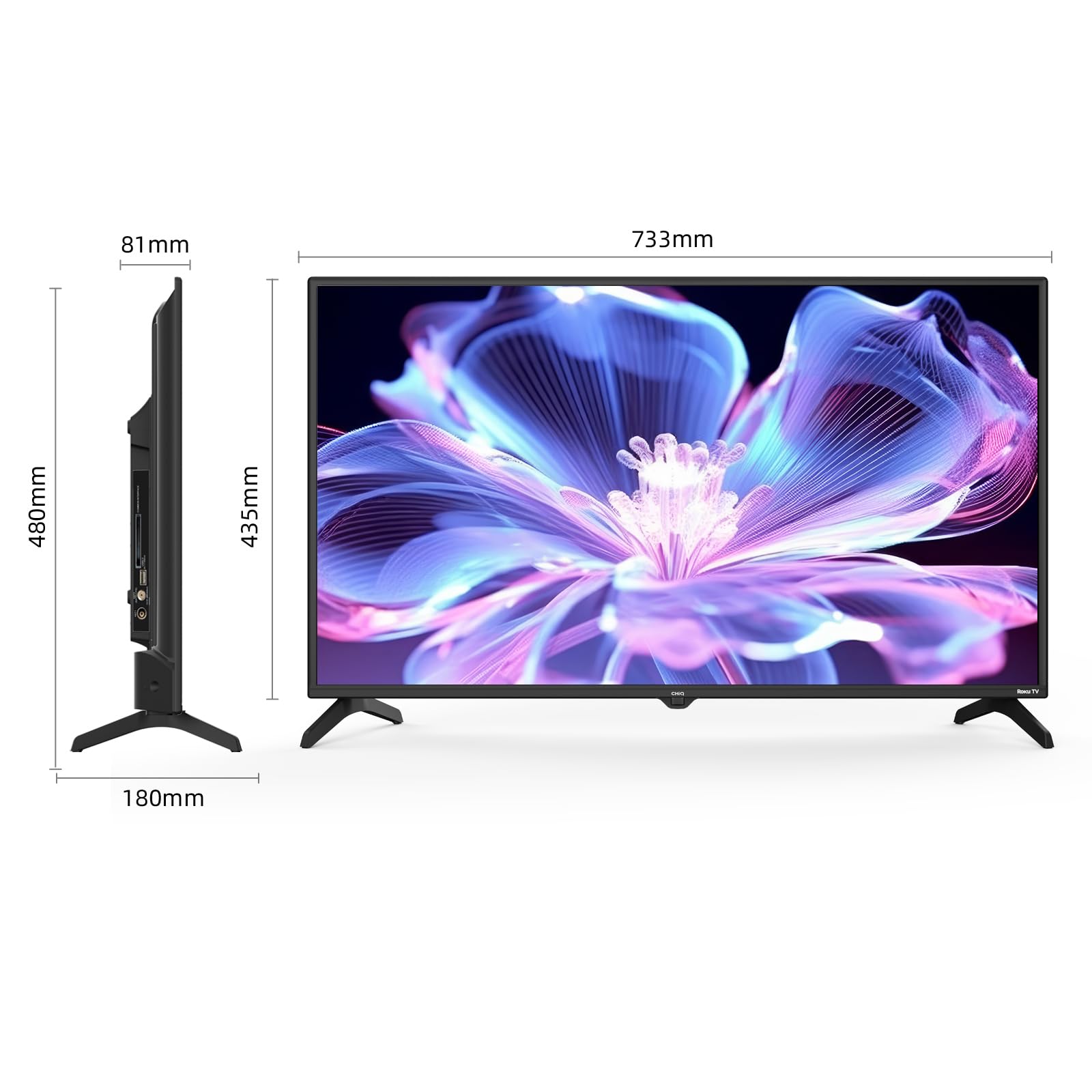 CHiQ U50QM9K 50 inch Smart QLED Roku TV, 4k UHD, HDR10 HLG, Dolby Audio, Works with Alexa, DVB-T/T2, Support Apple Air-Play, Google Assistant, Prime Video, HDMI2.1, USB2.0