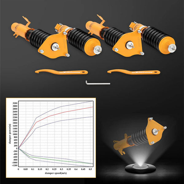maXpeedingrods Height Adjustable Coilover Lowering Spring Shock Absorber Kit for S R53 Mk I (2002-2006)