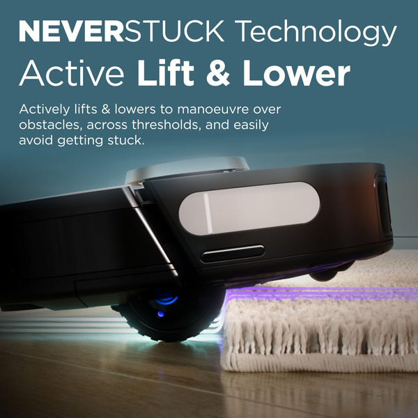 Shark PowerDetect Robot Vacuum with 60-Day Self-emptying Base - Anti-odour - For Carpets, Hard Floors and Pet Hair - 3D LiDAR Navigation - Wi-Fi / App - Odour Cartridge and 2 Brushes Incl. - Black