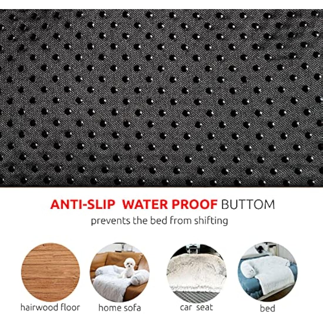 HACHIKITTY Dog Sofa Bed Mat 100x100 cm, Washable Pet Bed Cushion Cover for Furniture Protector, X-Large