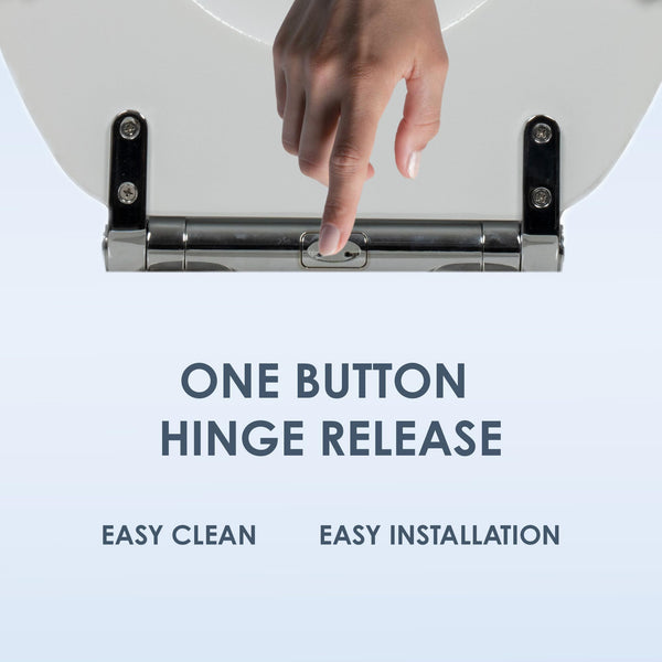 AQUALONA® Luxury Soft Close Toilet Seat - Moulded Wood - Stainless Steel Slow Close Hinges - Click, Lift & Clean Technology (Bamboo Toilet Seat)