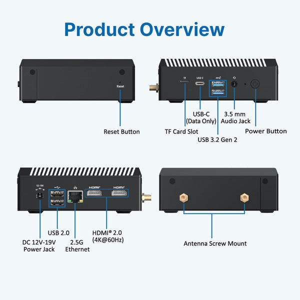MINIX Fanless Windows 11 Pro Mini PC, Intel 12th Gen N300, NEO Z300-0dB 16GB DDR4, 512GB M.2 PCIe Gen3 x 4 SSD Micro Desktop Computer, 4K Dual Display/2.5G LAN, for Business Home office Multi-Tasking