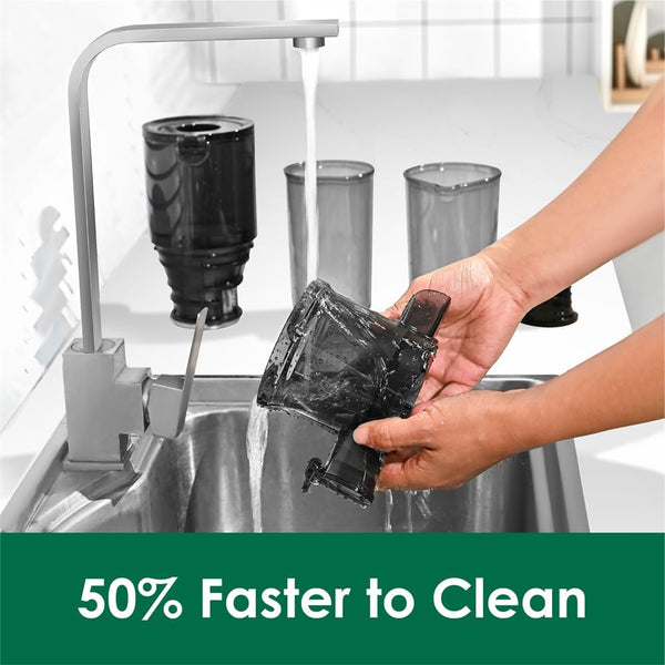 Cold Press Juicer Machines,Fretta Slow Masticating Juicer with 108mm &1.0L Hopper for Whole Fruits and Vegetables,200W Self Feeding High Yield Juice Extractor,BPA Free Tritan, (Black)