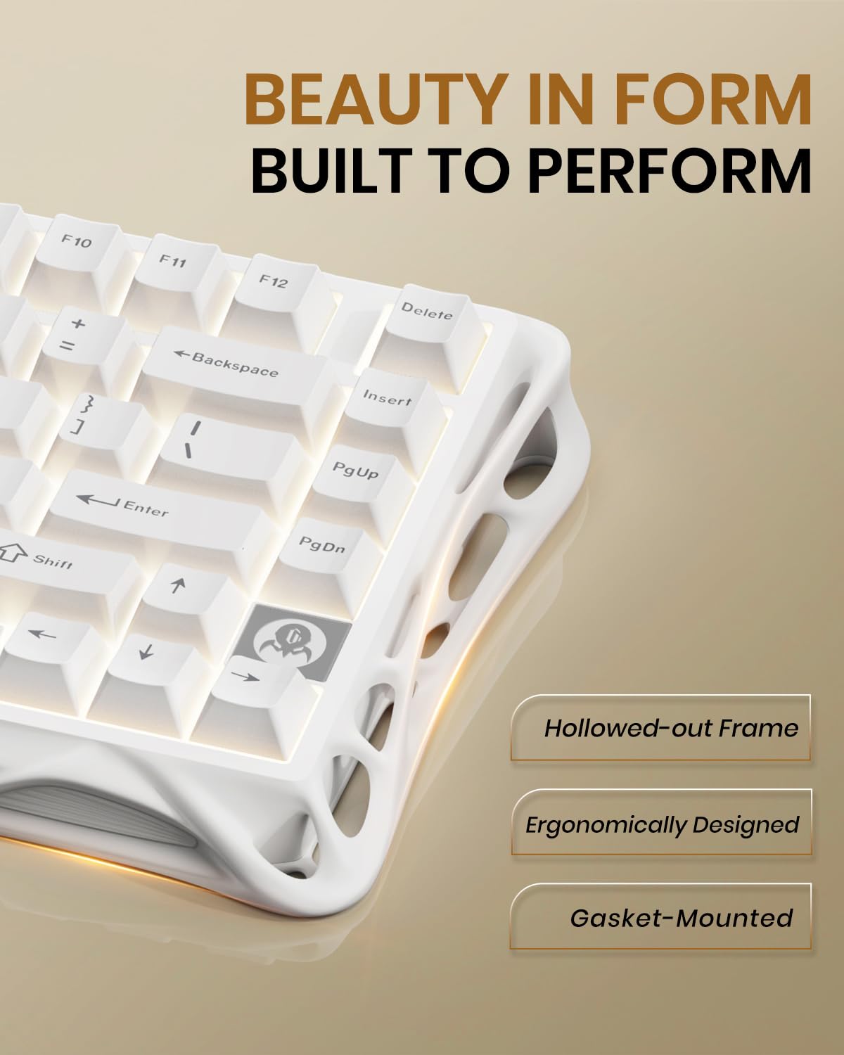 GravaStar Mercury K1 Lite 75% Gaming Keyboard, 2.4GHz/BT/Wired Tri-Mode Wireless Keyboard, Gasket Hot Swappable Mechanical Keyboard, Pre-lubed Linear Switches, RGB Backlit (Transparent Black)