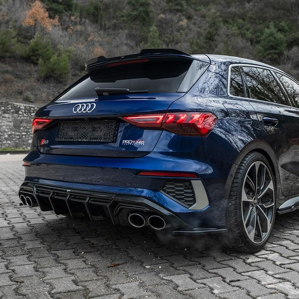 Oneway Roof Spoiler compatible with Audi A3/S3/RS3 (8Y) Sportback 2020-2024 - Gloss black