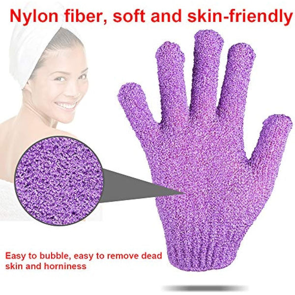 Duufin 14 Pairs Exfoliating Gloves Body Scrubber Bath Glove Scrubbing Gloves for Shower, Spa, Massage, Dead Skin Cell Remover, 7 Colours