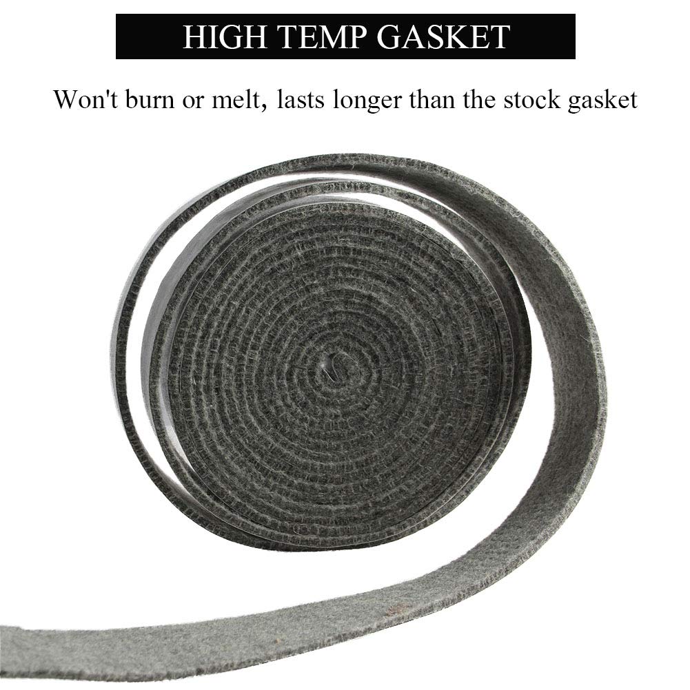 KAMaster High Temp Grill Gasket Replacement Fit Large/XLarge Big Green Egg BBQ Smoker Gasket Pre-Shrunk Accessories Self Stick Felt 14ft Long, 7/8"
