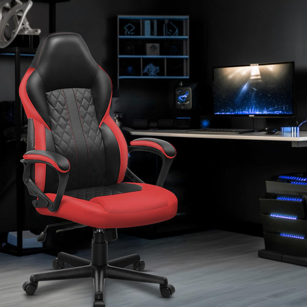 GTPLAYER Ergonomic Racing Computer Chair - Height Adjustable, 360° Swivel, Executive Office Desk Chair (White)