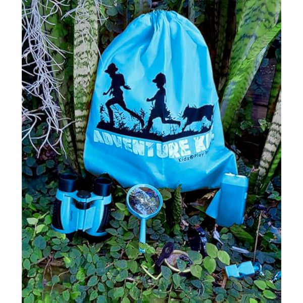Adventure Kidz Outdoor Exploration Kit, Children’s Binoculars, Flashlight, Compass, Fox Whistle, Magnifying Glass, Backpack. Great Gift Set for STEM, Pretend Play, Ages 3+