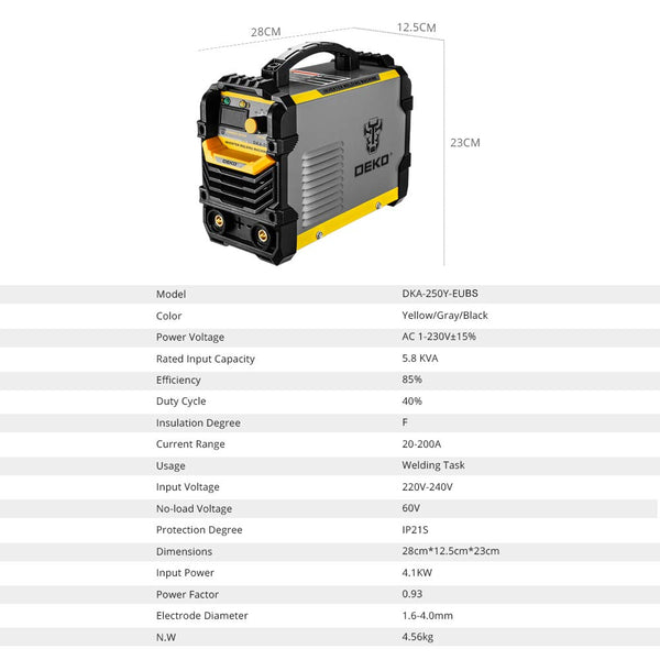 MIG Welder 135Amp: DEKO 220V Flux Core MIG/Lift TIG/Stick 3-in-1 Welding Machine IGBT Inverter Portable Kit with Welding Gun, Wire