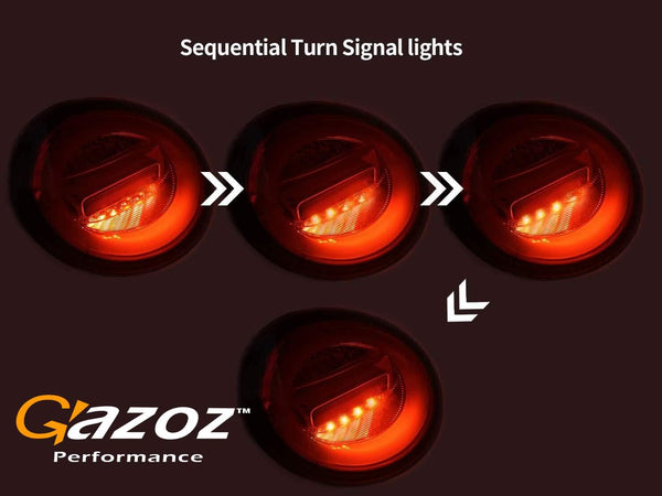 GAZOZ PERFORMANCE LED Tail Lights W/Sequential Indicators For 98-05 NEW BEETLE - Smoked