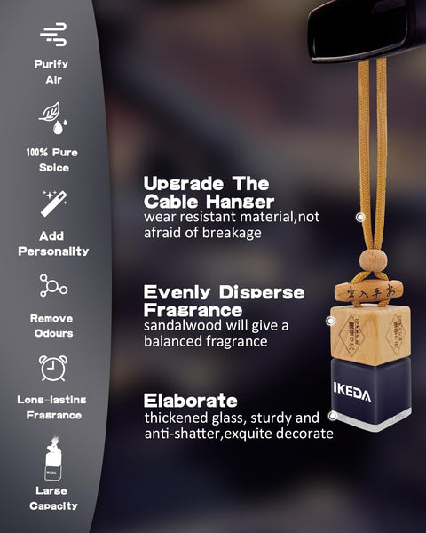 Car Air Fresheners for Men | Air Fresheners with Odour Eliminator Technology | Long Lasting Fragrance Car Accessories for Men | Strong Scents Perfume Diffusers (10ml Dark Night)