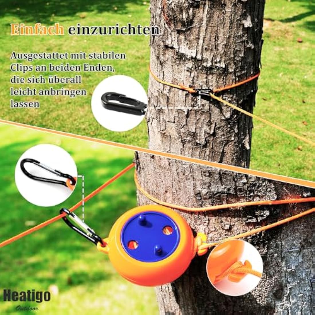 Heatigo 8M Portable Camping Retractable Clothes Line Clothes Airer for Holiday Outdoor, Bathroom, Laundry Room, Garden or Travel