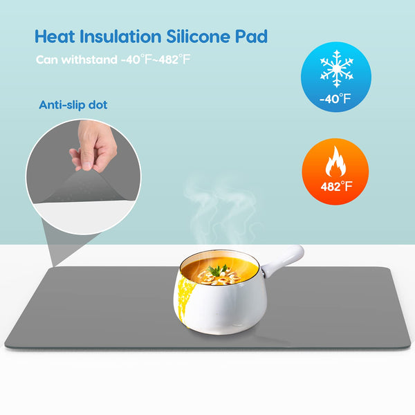 AECHY Silicone Mats for Worktops 90x60x0.2cm, Heat Resistant Mat Waterproof Kitchen Worktop Protector, Extra Large Silicone mat, Nonstick Craft Mat