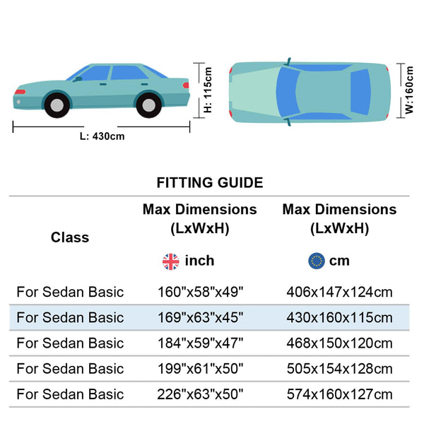 Leader Accessories Full Car Cover Premium 5 Layers Waterproof Breathable Vehicle Cover Universal Fit (Sedan-200"x61"x50",Grey,Outdoor)